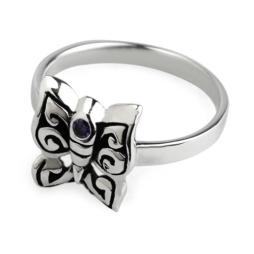 Stoned Butterfly Ring Sz.5